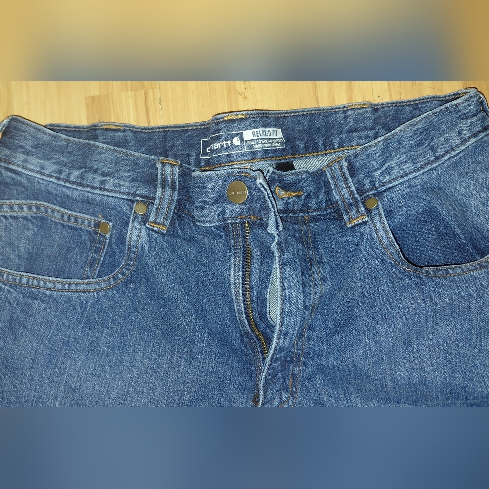 Carhartt Men's Relaxed Fit Blue Jeans - Picture 2 of 6